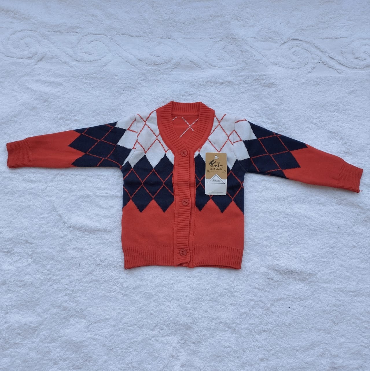 SWEATER KIDS BUTTON (CHECKED)