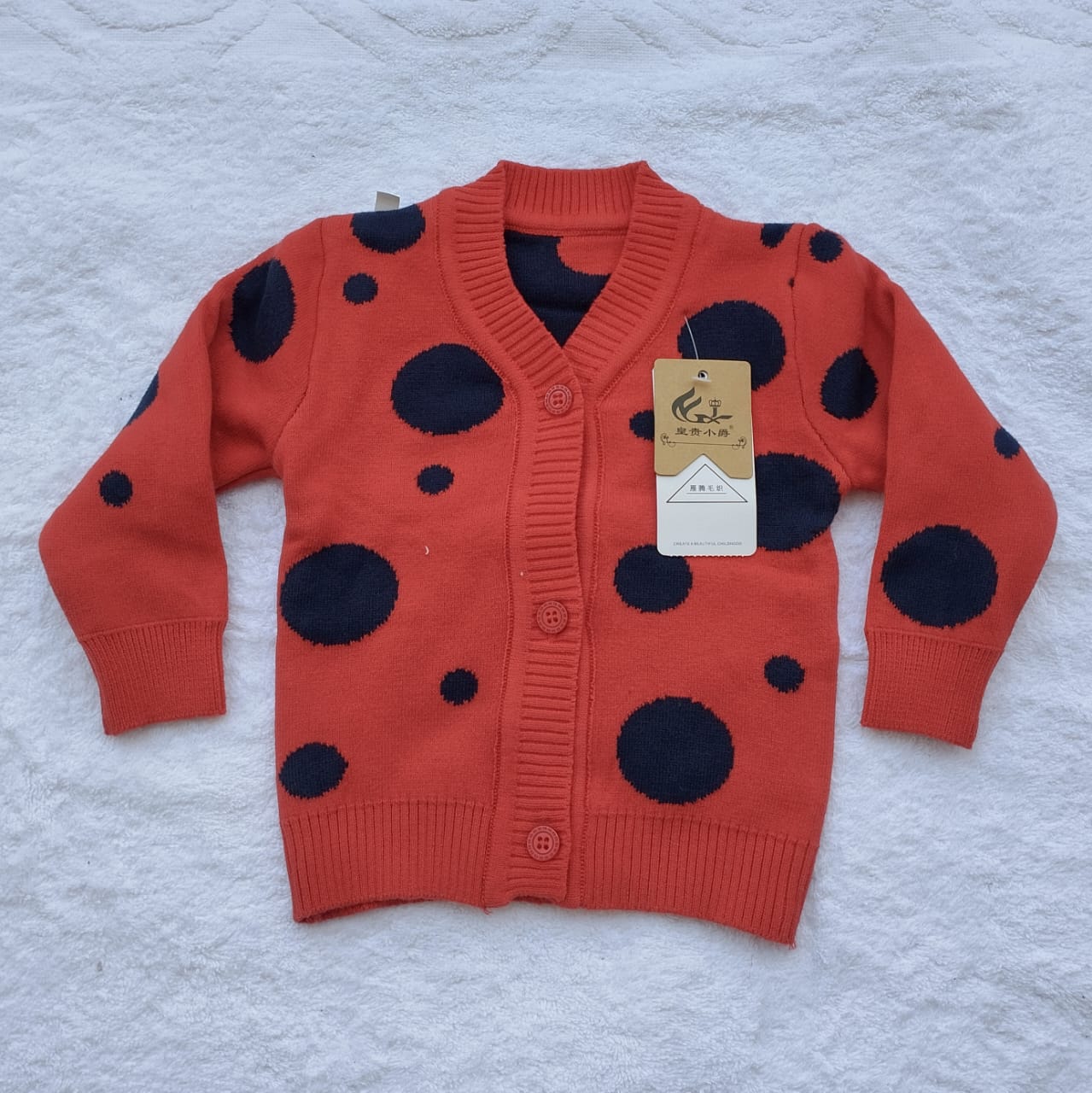 SWEATER KIDS BUTTON (DOTTED)