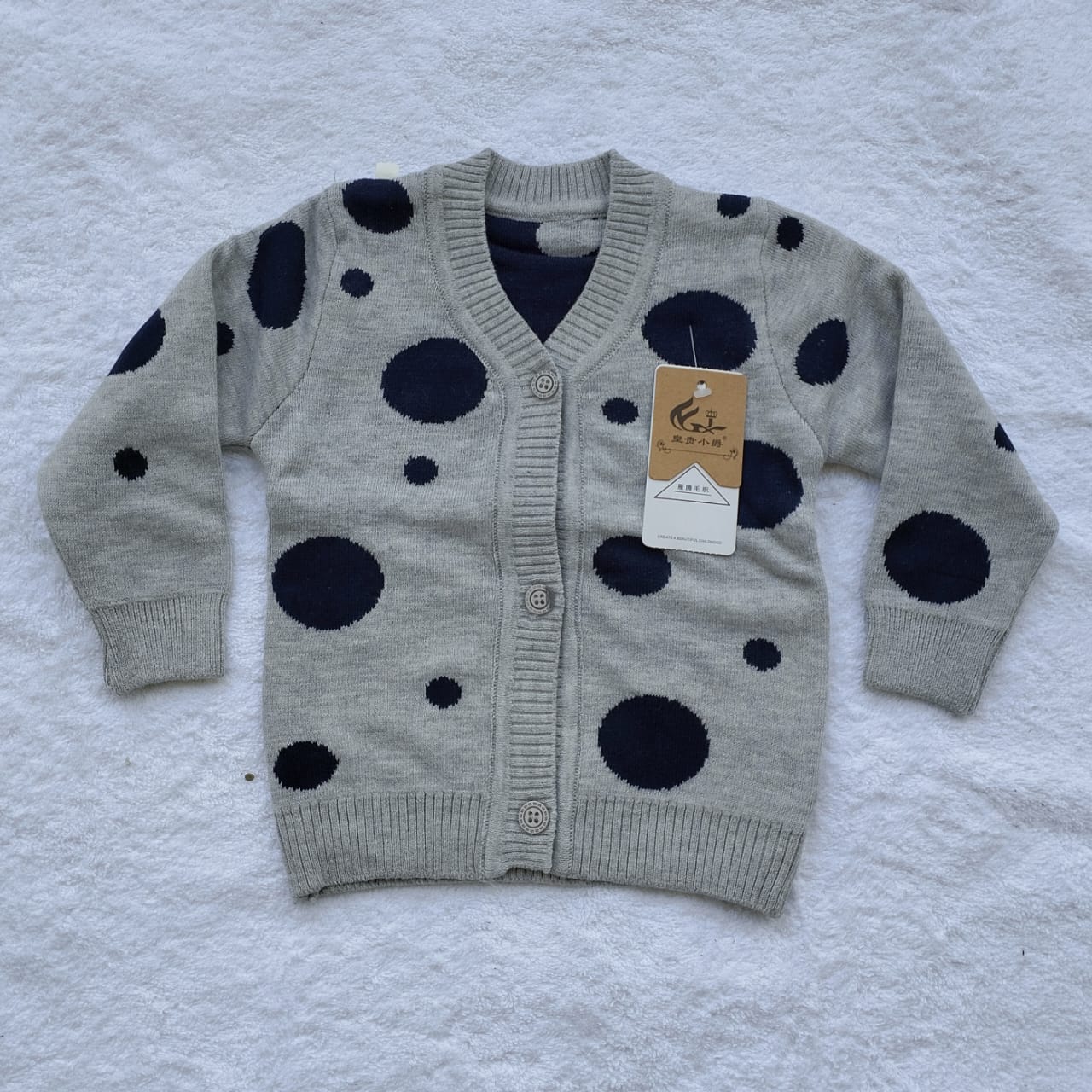 SWEATER KIDS BUTTON (DOTTED)