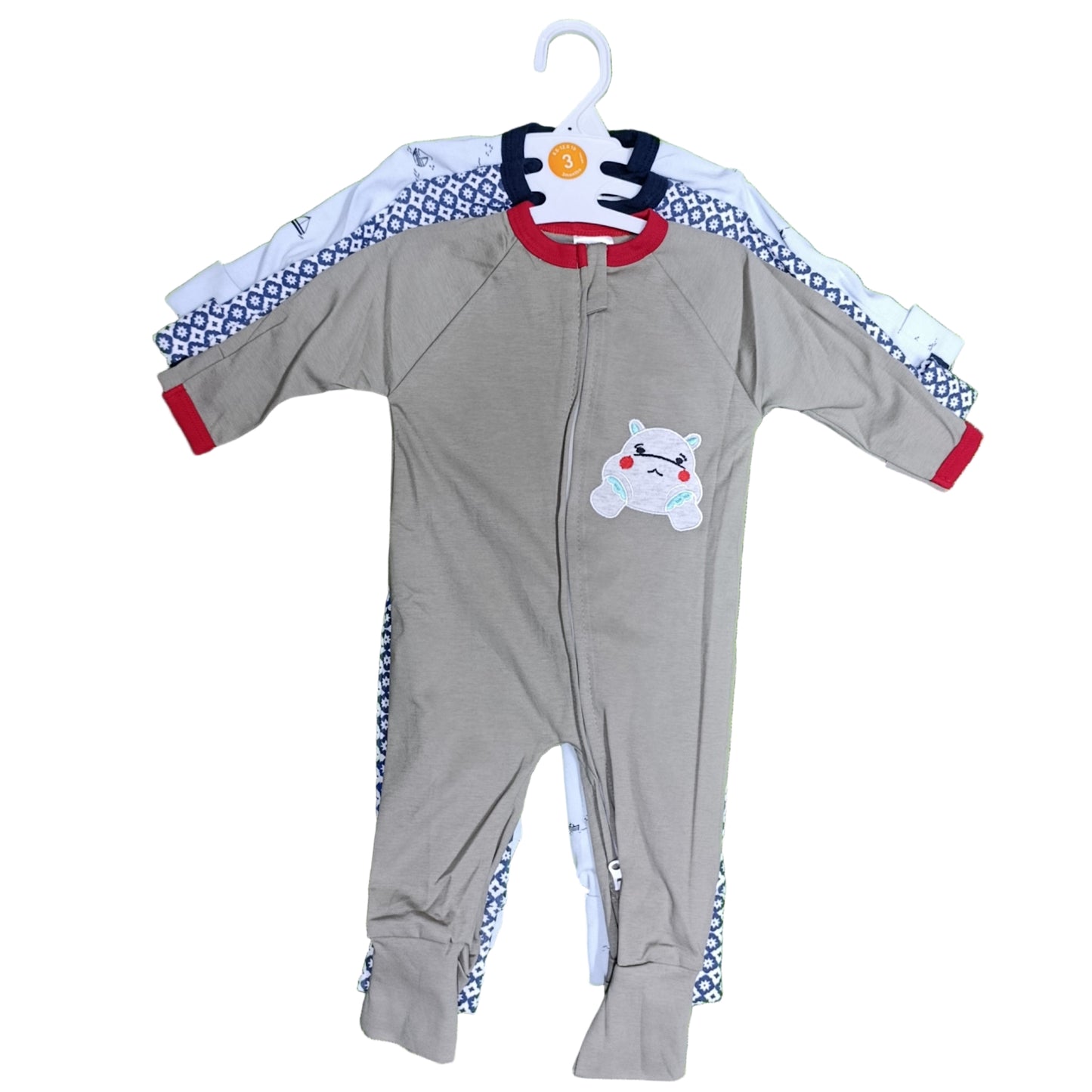 ROMPER 3 PACK (WITH ZIP)