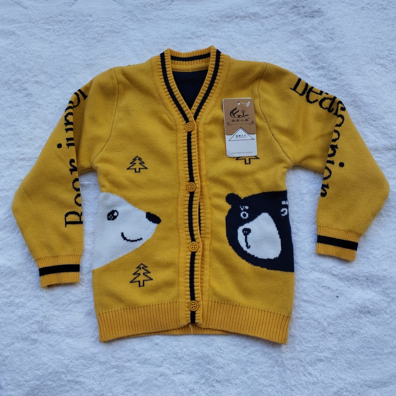 SWEATER KIDS BUTTON (HONEY)