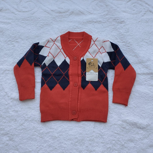 SWEATER KIDS BUTTON (CHECKED)