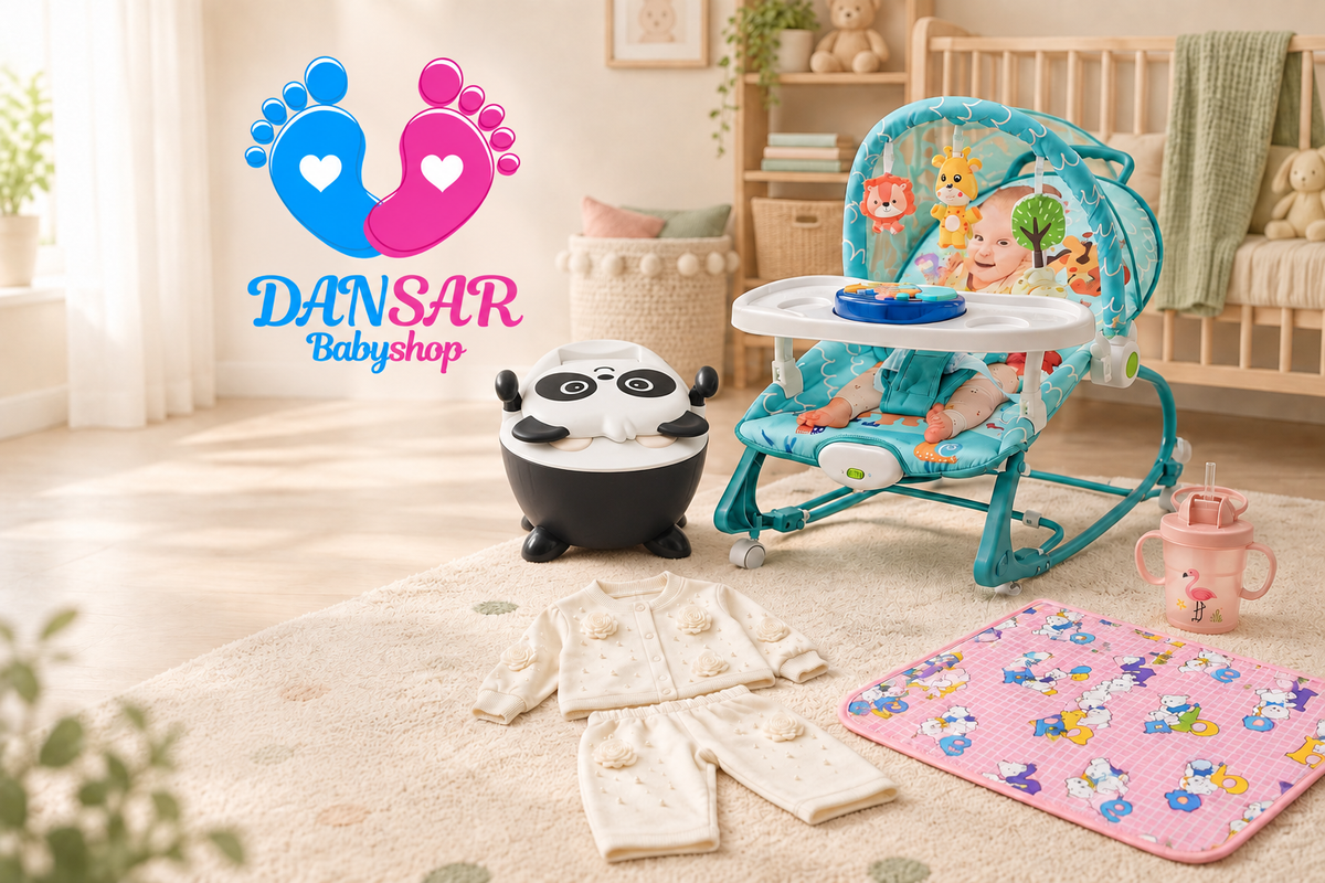 Dansar Babyshop slide with logo and potty product