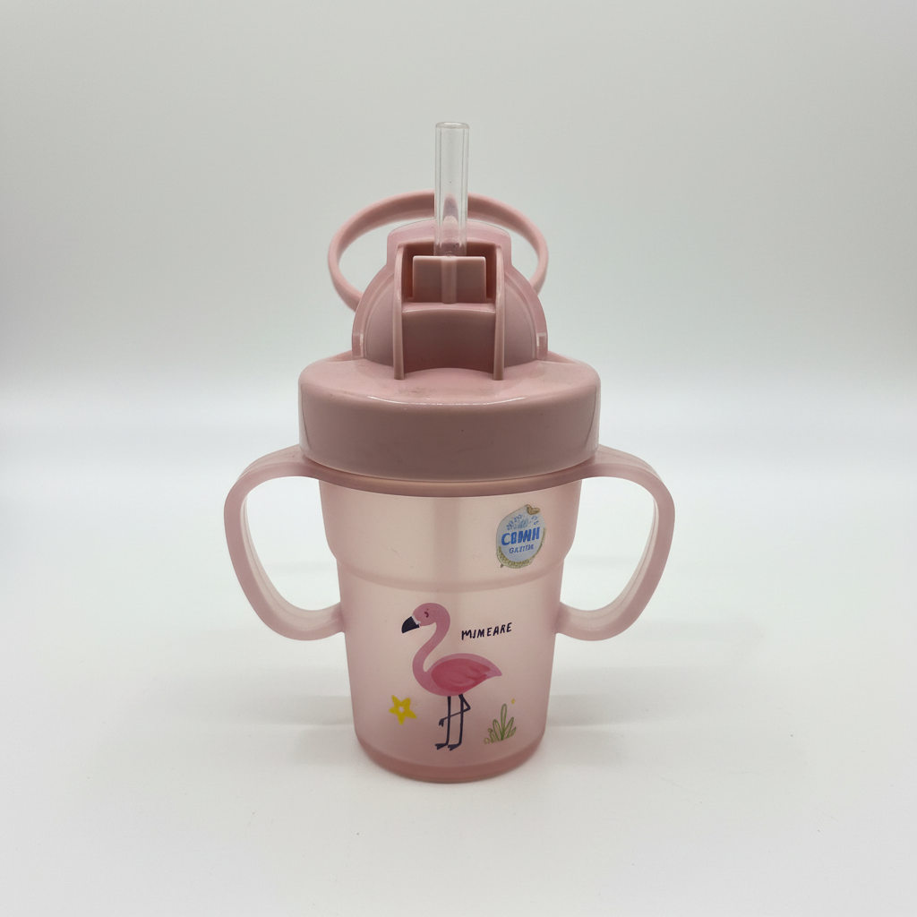 Pink Flamingo Toddler Straw Cup