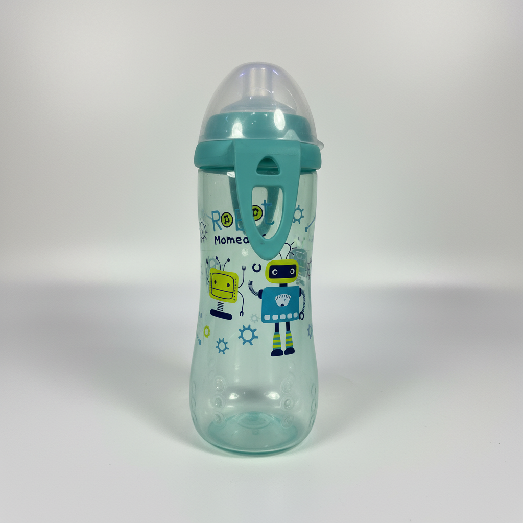 Teal Robot Kids Bottle