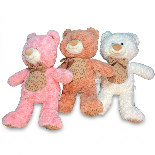 Three teddy bears, cleaned-up group photo