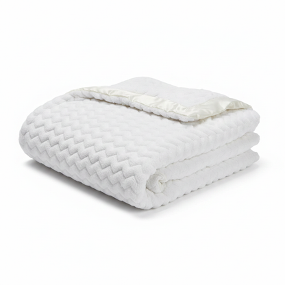 White Chevron Minky Baby Blanket