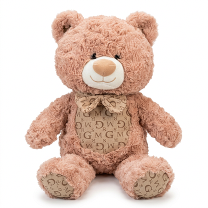 White teddy bear on a white background