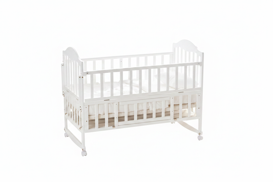 White Wooden Baby Crib